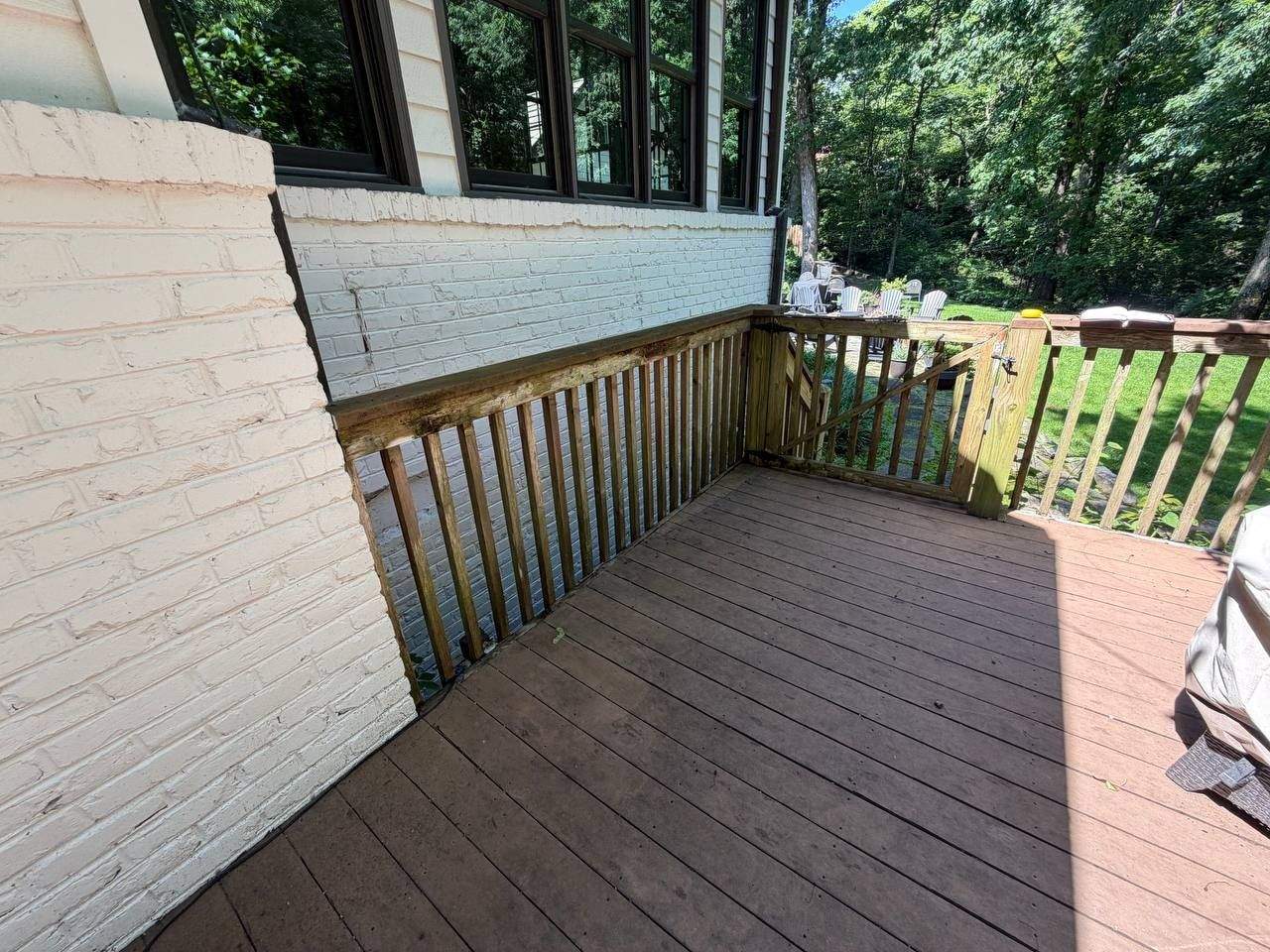 Deck framing before rebuild in Chattanooga, TN